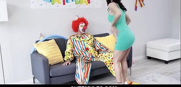  Hot-MILF Alana Cruise hires a clown for her birthday and got surprise when the horny clown gave her an awesome birthday sex